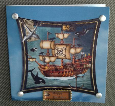Sailing Pirate Ship and Orca's by SYLVIA Chapman