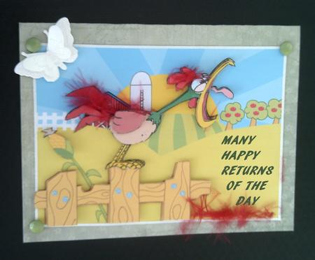 Loud Mouth Quick Card Front with Decoupage by SYLVIA Chapman