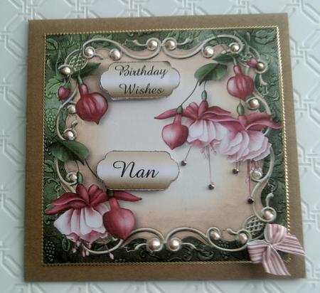Pink Fuschias Floral Plaque - Square by SYLVIA Chapman