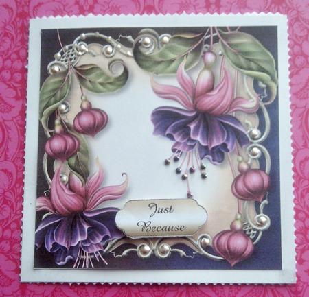 Fabulous Fuschias Floral Plaque - Square by SYLVIA Chapman