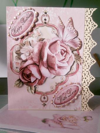 Pink Roses and Pink Butterflies by SYLVIA Chapman