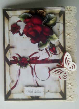 Red Roses Vintage Paper by SYLVIA Chapman
