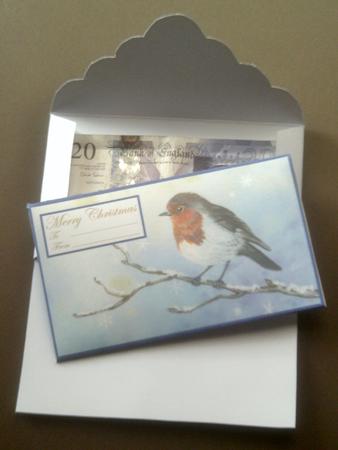 Christmas Money Wallet Envelope Robin by SYLVIA Chapman