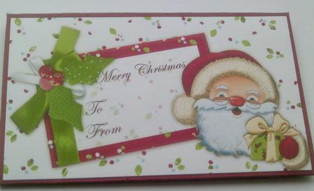 Christmas Money Wallet Envelope Santa Hugs by SYLVIA Chapman