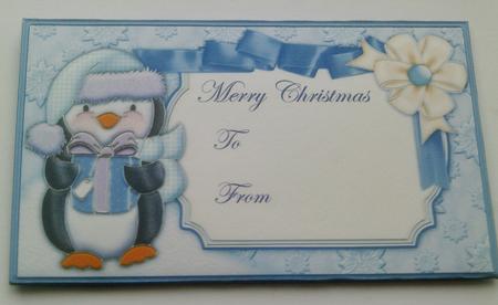 Christmas Money Wallet Envelope Penguin Gift by SYLVIA Chapman