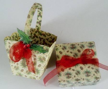 Christmas Backing Paper with Acorns Holly and Fur Cones by SYLVIA Chapman