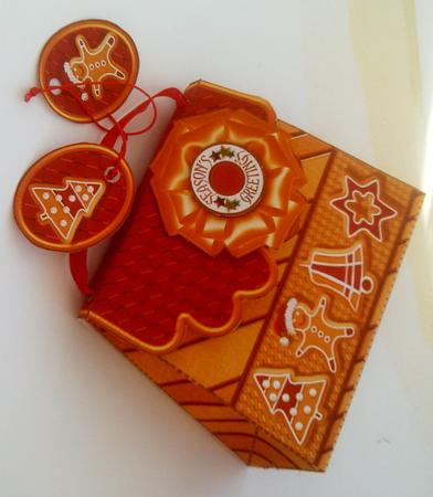 Handbag Gift Box Christmas Gingerbread by SYLVIA Chapman