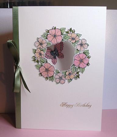 Garland Aperture Card With Butterfly by Sylvia Jenkinson