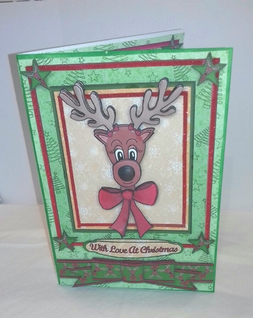 Reindeer's Merry Christmas A5 Decoupage Mini Kit by Sylvia Sprot