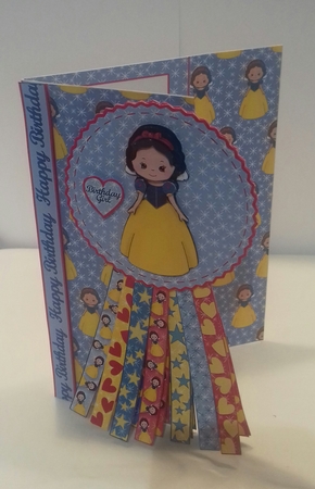 Beautiful Princess Snow White Birthday Rosette Over the Edge by Sylvia Sprot