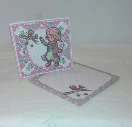  JJ COSY WINTER CUTIE 4X4 CARD AND ENVELOPE by Sylvia Sprot