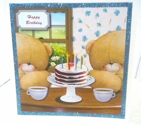 Forever friends with birthday cake by Sylvia Sprot