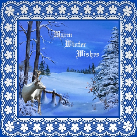 Blue snow  Original art for designer resources or card toppers by Taina Kankare