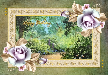 Summer Woods Original art for designer resources or card toppers by Taina Kankare