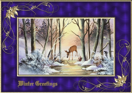 Sunset reflections Original art for designer resources or card toppers by Taina Kankare