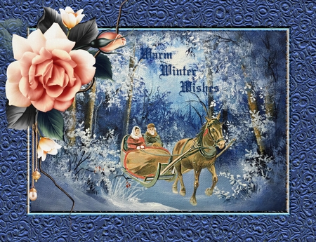 Blue Snow Original art for designer resources or card toppers by Taina Kankare