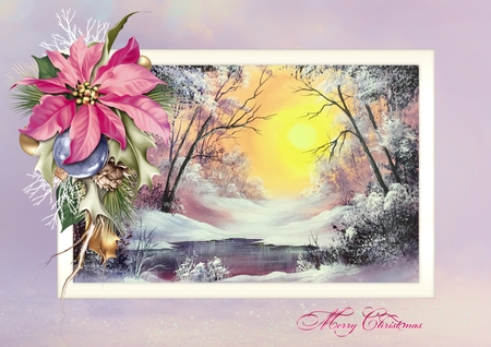 Purple Snow Original art for designer resources or card toppers by Taina Kankare
