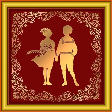 8x8 Corner Foiled Backgrounds Red shades  by Taina Kankare
