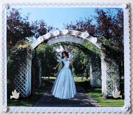 Beautiful Ladies Dressed in Blue Swirl Princess Dresses by Taina Kankare