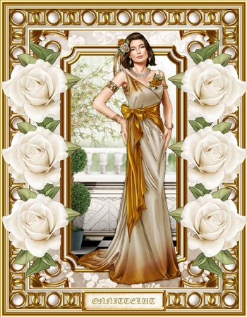 Art Deco Lady Cathy 4 Sheet mini Kit Cream by Taina Kankare