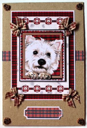 Good Friends Pure Westies Rectangular 5 by 7 Card Front by Taina Kankare