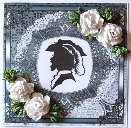Silver Ornate Lace Frame Scrapbooking Quick Page by Taina Kankare