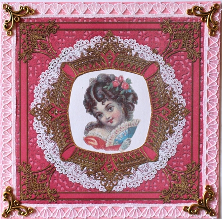 Pink Ornate Lace Frame Scrapbooking Quick Page by Taina Kankare