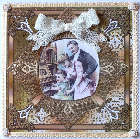Gold Ornate Lace Frame Scrapbooking Quick Page by Taina Kankare