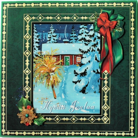 Green & Gold 8x8 Christmas Insert by Taina Kankare