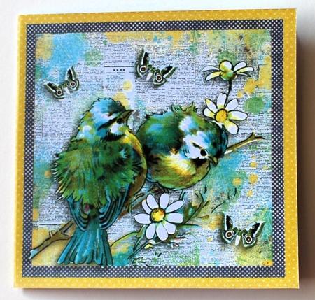 Birds and Butterfly Birthday or Get Well Insert by Taina Kankare