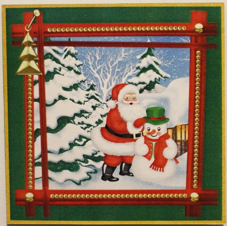 father Christmas and snowman by Taina Kankare