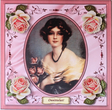 Vintage Lady with Vintage Roses by Taina Kankare