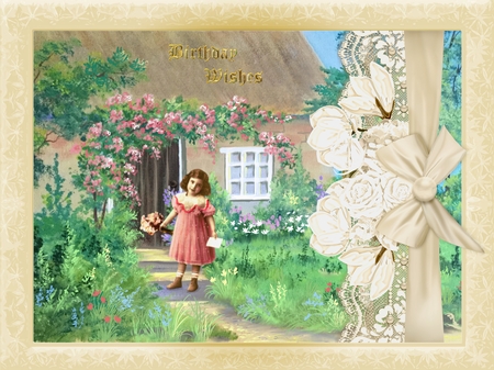 Cottage Garden Original Art. Designer resource by Taina Kankare