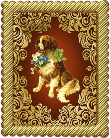 Victorian Dogs Scraps Set One For Cardmaking Scrapbooking & Paper Crafts by Taina Kankare