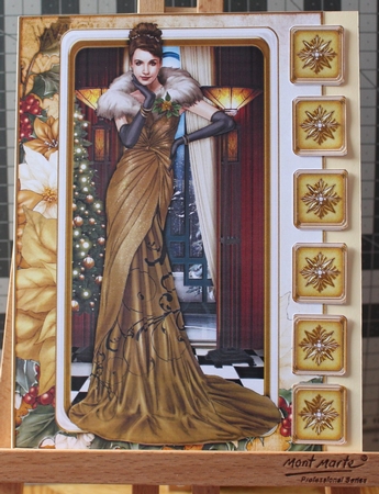 Art Deco Lady Freya Christmas 4 Sheet Mini Kit GOLD by Taina Kankare