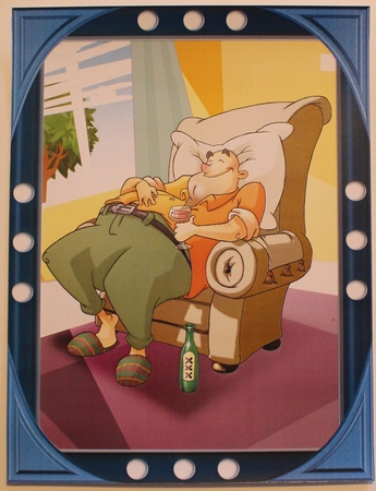 Lazy Dad Orange  A4 by Taina Kankare