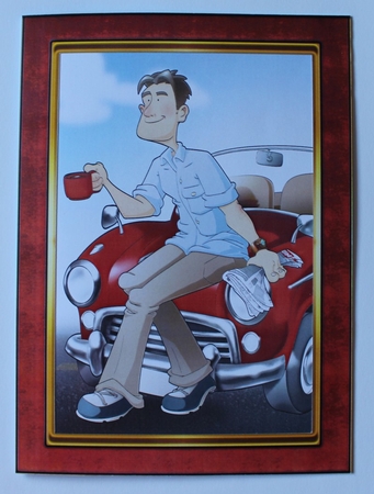 Best Dad Red Car A4 by Taina Kankare