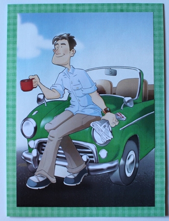 Best Dad Red Car Decoupage Sheet by Taina Kankare