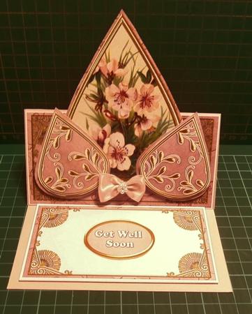 Pink Dogwood Get Well Soon Teardrop Card Kit by Taina Kankare