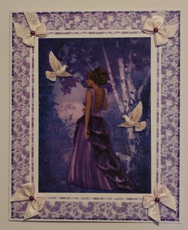 Purple Haze, Pretty Lady with Doves by Taina Kankare