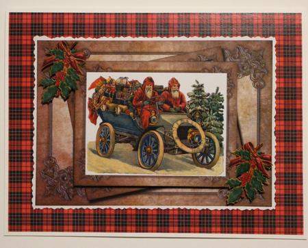 Vintage Santa in Automobile - Masculine, Male Christmas by Taina Kankare