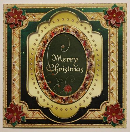 Merry Christmas Topper with 4 Poinsettias by Taina Kankare