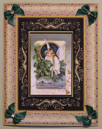 Beautifully Framed Vintage Christmas Fir Angel by Taina Kankare