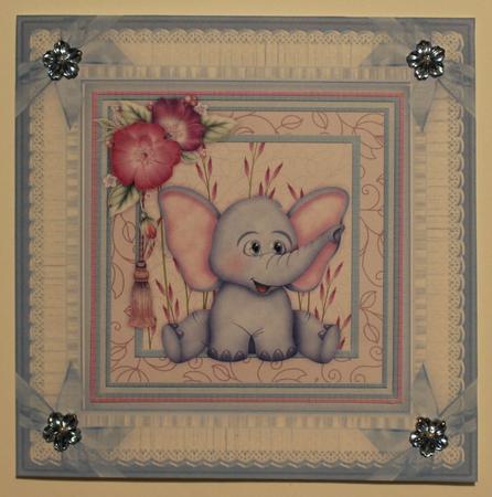 Vintage Baby Boy with Broderie Anglaise Frame Insert by Taina Kankare
