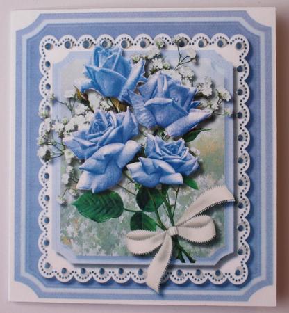 Lovely Lilac Roses Shaped Card  by Taina Kankare