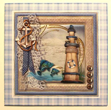 Lighthouse by the Sea Card Topper 1 by Taina Kankare