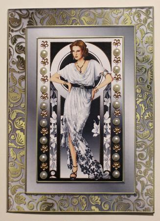 Art Deco Lady Elise (white) A4 by Taina Kankare