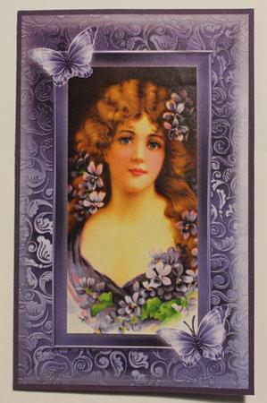 Pretty Vintage Lady with Pretty Silver Flowers Pyramids by Taina Kankare