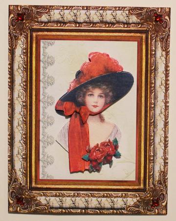My Lady in Red - Card Front with Optional Eazicut by Taina Kankare