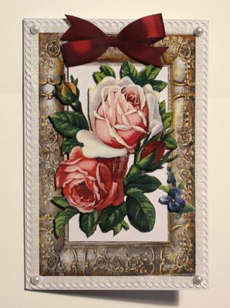 Pink and Red Roses in Ornate Frames by Taina Kankare